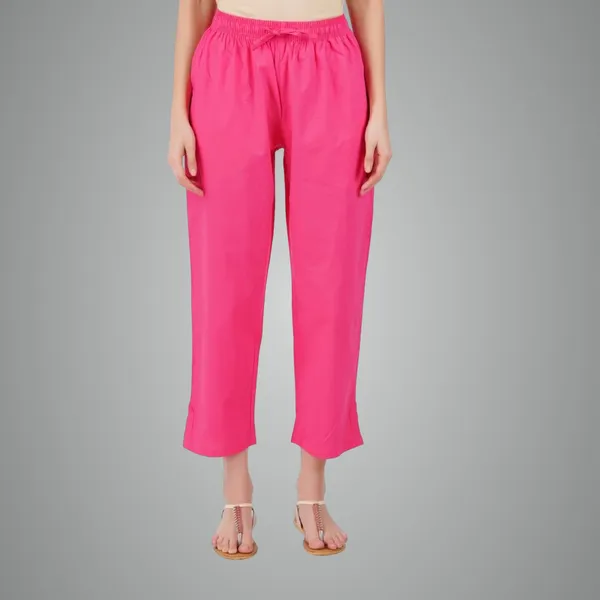 Hot_Pink_Parallel_Pants_-_Modern_Cotton_Trousers_-_Smart_Ankle_Length_-_Work_|_Office_|_Home_|_Regular_Fit_Wear