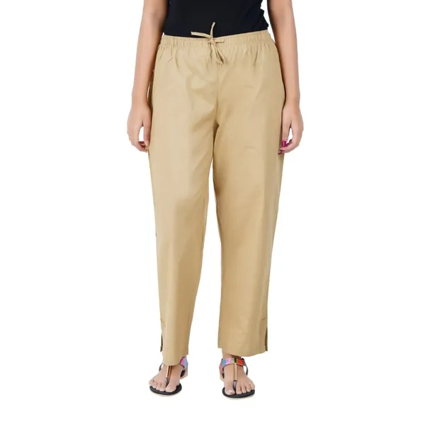 Sand_Khaki_Parallel_Pants_-_Modern_Cotton_Trousers_-_Smart_Ankle_Length_-_Work_|_Office_|_Home_|_Regular_Fit_Wear