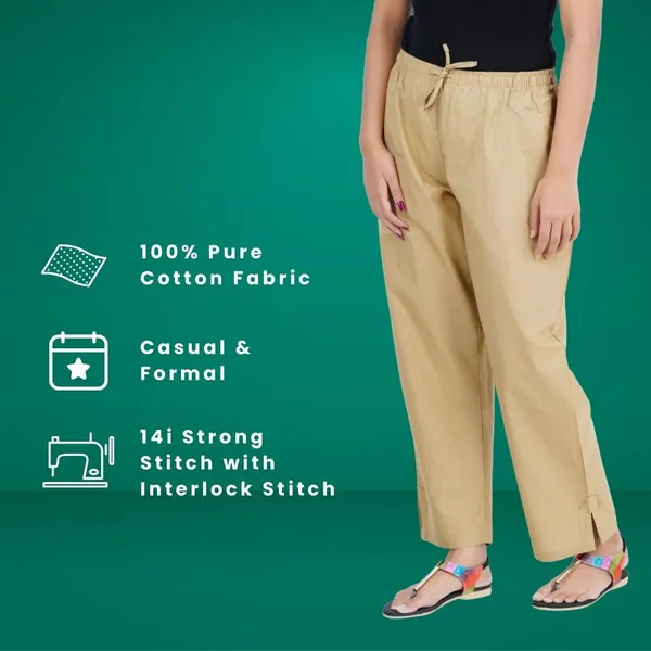 Sand_Khaki_Parallel_Pants_-_Modern_Cotton_Trousers_-_Smart_Ankle_Length_-_Work_|_Office_|_Home_|_Regular_Fit_Wear