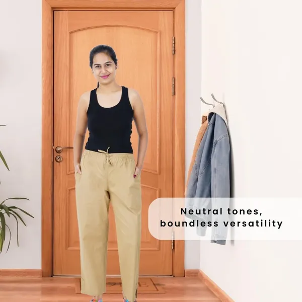 Sand_Khaki_Parallel_Pants_-_Modern_Cotton_Trousers_-_Smart_Ankle_Length_-_Work_|_Office_|_Home_|_Regular_Fit_Wear