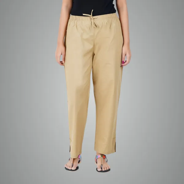 Sand_Khaki_Parallel_Pants_-_Modern_Cotton_Trousers_-_Smart_Ankle_Length_-_Work_|_Office_|_Home_|_Regular_Fit_Wear