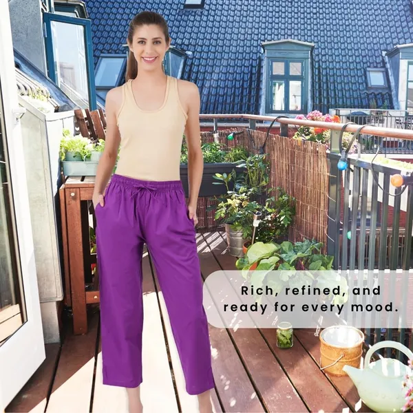 Magenta_Violet_Parallel_Pants_-_Modern_Cotton_Trousers_-_Smart_Ankle_Length_-_Work_|_Office_|_Home_|_Regular_Fit_Wear