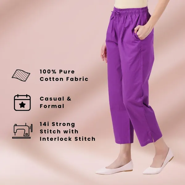 Magenta_Violet_Parallel_Pants_-_Modern_Cotton_Trousers_-_Smart_Ankle_Length_-_Work_|_Office_|_Home_|_Regular_Fit_Wear