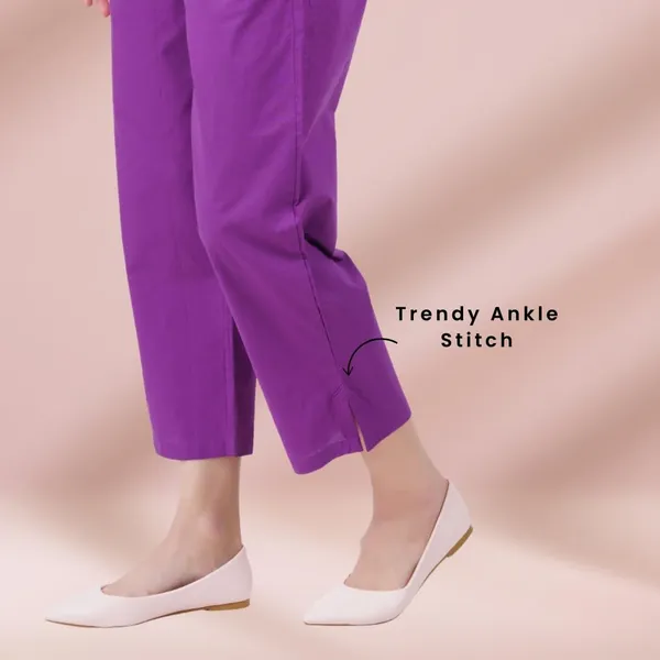 Magenta_Violet_Parallel_Pants_-_Modern_Cotton_Trousers_-_Smart_Ankle_Length_-_Work_|_Office_|_Home_|_Regular_Fit_Wear