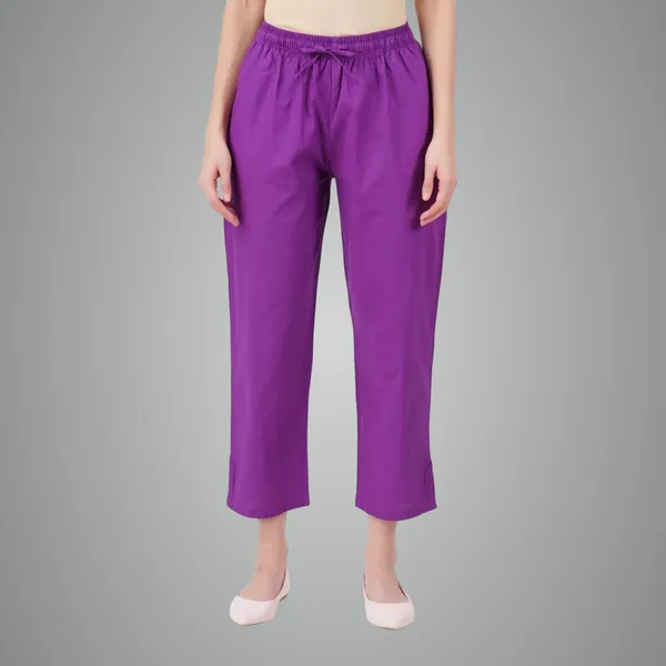 Magenta_Violet_Parallel_Pants_-_Modern_Cotton_Trousers_-_Smart_Ankle_Length_-_Work_|_Office_|_Home_|_Regular_Fit_Wear
