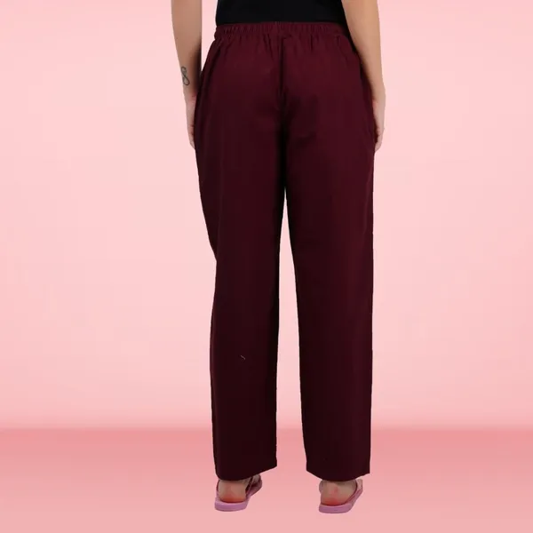 Rosewood_Meroon_Parallel_Pants_-_Modern_Cotton_Trousers_-_Smart_Ankle_Length_-_Work_|_Office_|_Home_|_Regular_Fit_Wear