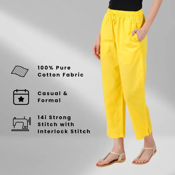 Summer_Yellow_Parallel_Pants_-_Modern_Cotton_Trousers_-_Smart_Ankle_Length_-_Work_|_Office_|_Home_|_Regular_Fit_Wear
