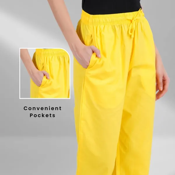 Summer_Yellow_Parallel_Pants_-_Modern_Cotton_Trousers_-_Smart_Ankle_Length_-_Work_|_Office_|_Home_|_Regular_Fit_Wear