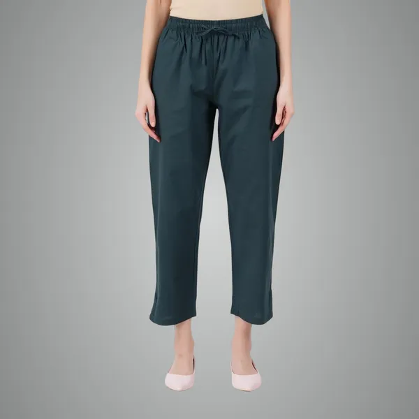 Trekking_Green_Parallel_Pants_-_Modern_Cotton_Trousers_-_Smart_Ankle_Length_-_Work_|_Office_|_Home_|_Regular_Fit_Wear