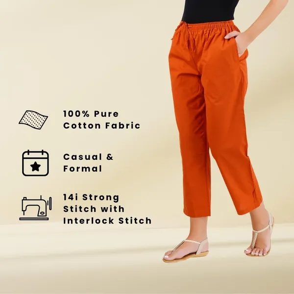 Burnt_Orange_Parallel_Pants_-_Modern_Cotton_Trousers_-_Smart_Ankle_Length_-_Work_|_Office_|_Home_|_Regular_Fit_Wear