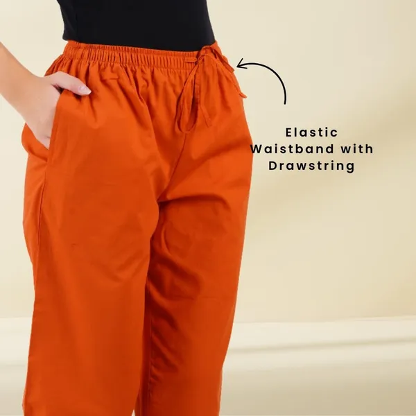 Burnt_Orange_Parallel_Pants_-_Modern_Cotton_Trousers_-_Smart_Ankle_Length_-_Work_|_Office_|_Home_|_Regular_Fit_Wear