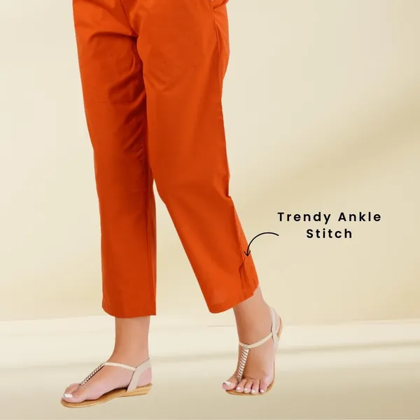 Burnt_Orange_Parallel_Pants_-_Modern_Cotton_Trousers_-_Smart_Ankle_Length_-_Work_|_Office_|_Home_|_Regular_Fit_Wear