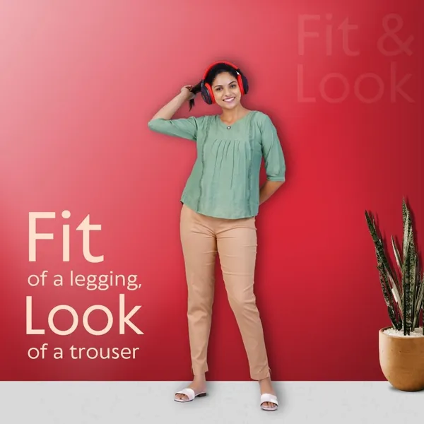 Beige_Natural_Cotton_Blend_-_Lycra_-_30%_Stretch_Kurti_Pants_For_Women_-_Ankle,_Soft,_Elasticated_Waist,_Zip_Pocket_-_Office,_Work,_Home_Legging_Fit_Regular_Trouser