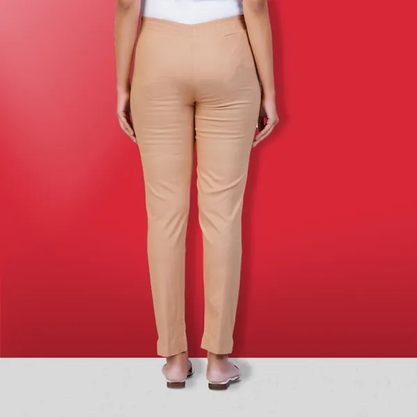 Beige_Natural_Cotton_Blend_-_Lycra_-_30%_Stretch_Kurti_Pants_For_Women_-_Ankle,_Soft,_Elasticated_Waist,_Zip_Pocket_-_Office,_Work,_Home_Legging_Fit_Regular_Trouser