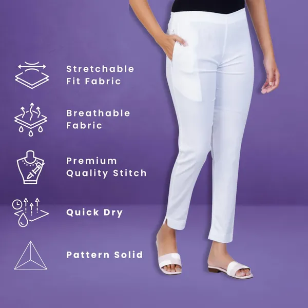Blanco_White_Natural_Cotton_Blend_-_Lycra_-_30%_Stretch_Kurti_Pants_For_Women_-_Ankle,_Soft,_Elasticated_Waist,_Zip_Pocket_-_Office,_Work,_Home_Legging_Fit_Regular_Trouser