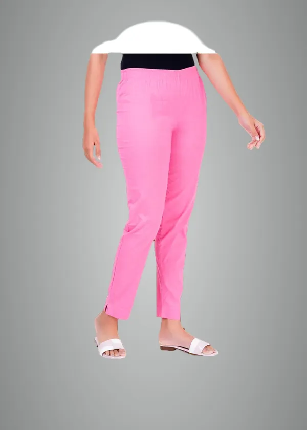 Baby_Pink_Natural_Cotton_Blend_-_Lycra_-_30%_Stretch_Kurti_Pants_For_Women_-_Ankle,_Soft,_Elasticated_Waist,_Zip_Pocket_-_Office,_Work,_Home_Legging_Fit_Regular_Trouser