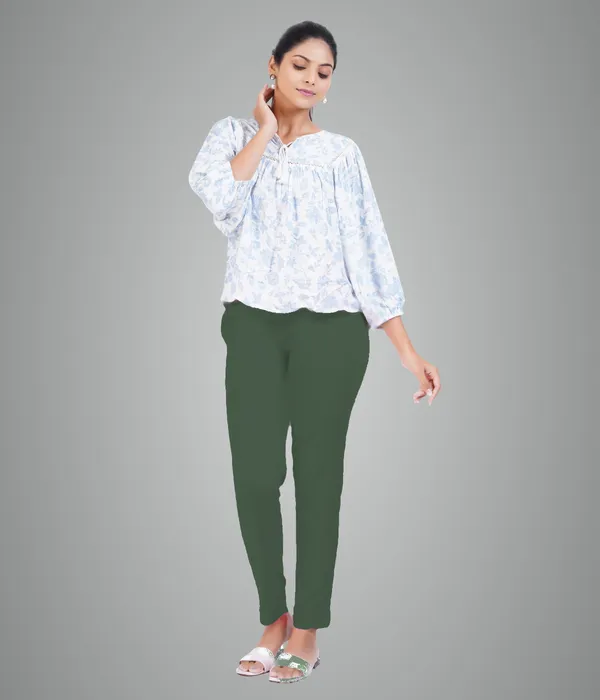 Forest_Green_Rayon_Lycra_Pencil_Pant_For_Women
