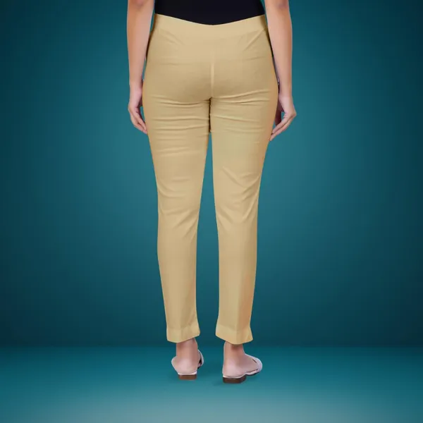 Sand_Khaki_Natural_Cotton_Blend_-_Lycra_-_30%_Stretch_Kurti_Pants_For_Women_-_Ankle,_Soft,_Elasticated_Waist,_Zip_Pocket_-_Office,_Work,_Home_Legging_Fit_Regular_Trouser