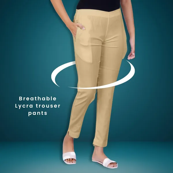 Sand_Khaki_Natural_Cotton_Blend_-_Lycra_-_30%_Stretch_Kurti_Pants_For_Women_-_Ankle,_Soft,_Elasticated_Waist,_Zip_Pocket_-_Office,_Work,_Home_Legging_Fit_Regular_Trouser