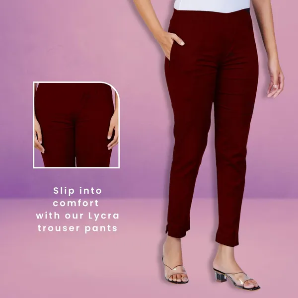 Meroon_Natural_Cotton_Blend_-_Lycra_-_30%_Stretch_Kurti_Pants_For_Women_-_Ankle,_Soft,_Elasticated_Waist,_Zip_Pocket_-_Office,_Work,_Home_Legging_Fit_Regular_Trouser