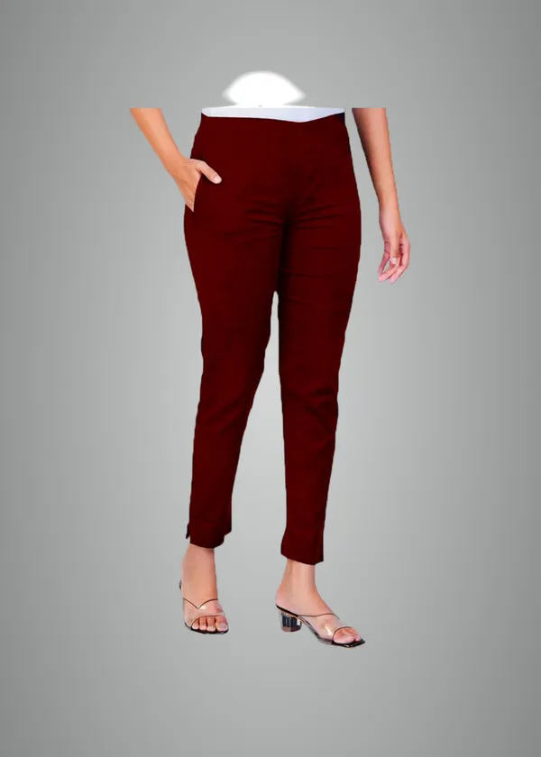 Meroon_Natural_Cotton_Blend_-_Lycra_-_30%_Stretch_Kurti_Pants_For_Women_-_Ankle,_Soft,_Elasticated_Waist,_Zip_Pocket_-_Office,_Work,_Home_Legging_Fit_Regular_Trouser