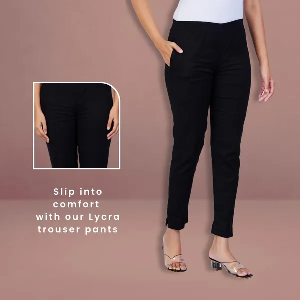 Black_Natural_Cotton_Blend_-_Lycra_-_30%_Stretch_Kurti_Pants_For_Women_-_Ankle,_Soft,_Elasticated_Waist,_Zip_Pocket_-_Office,_Work,_Home_Legging_Fit_Regular_Trouser
