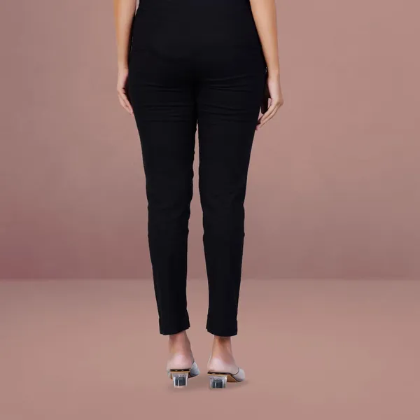 Black_Natural_Cotton_Blend_-_Lycra_-_30%_Stretch_Kurti_Pants_For_Women_-_Ankle,_Soft,_Elasticated_Waist,_Zip_Pocket_-_Office,_Work,_Home_Legging_Fit_Regular_Trouser