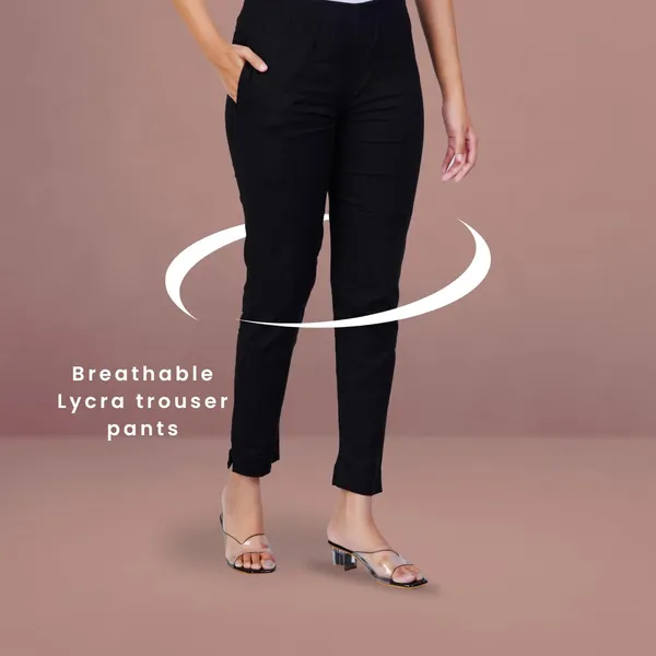 Black_Natural_Cotton_Blend_-_Lycra_-_30%_Stretch_Kurti_Pants_For_Women_-_Ankle,_Soft,_Elasticated_Waist,_Zip_Pocket_-_Office,_Work,_Home_Legging_Fit_Regular_Trouser