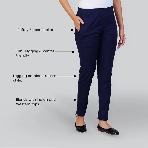 Navy_Blue_Natural_Cotton_Blend_-_Lycra_-_30%_Stretch_Kurti_Pants_For_Women_-_Ankle,_Soft,_Elasticated_Waist,_Zip_Pocket_-_Office,_Work,_Home_Legging_Fit_Regular_Trouser