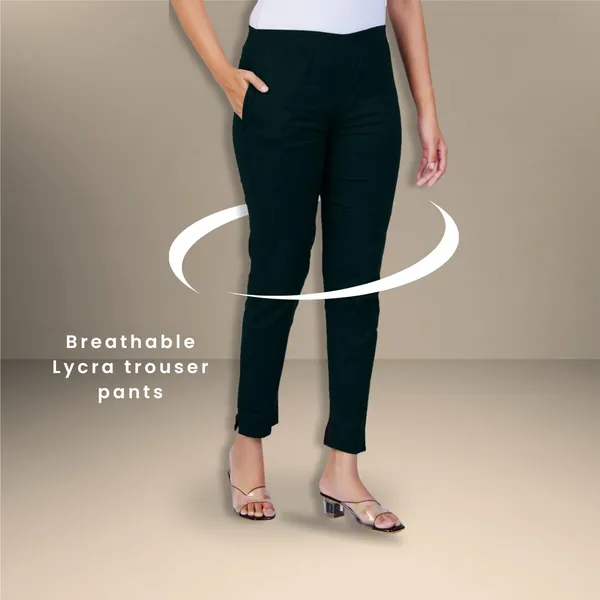 Rama_Green_Natural_Cotton_Blend_-_Lycra_-_30%_Stretch_Kurti_Pants_For_Women_-_Ankle,_Soft,_Elasticated_Waist,_Zip_Pocket_-_Office,_Work,_Home_Legging_Fit_Regular_Trouser