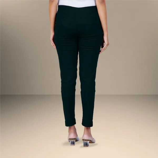 Rama_Green_Natural_Cotton_Blend_-_Lycra_-_30%_Stretch_Kurti_Pants_For_Women_-_Ankle,_Soft,_Elasticated_Waist,_Zip_Pocket_-_Office,_Work,_Home_Legging_Fit_Regular_Trouser