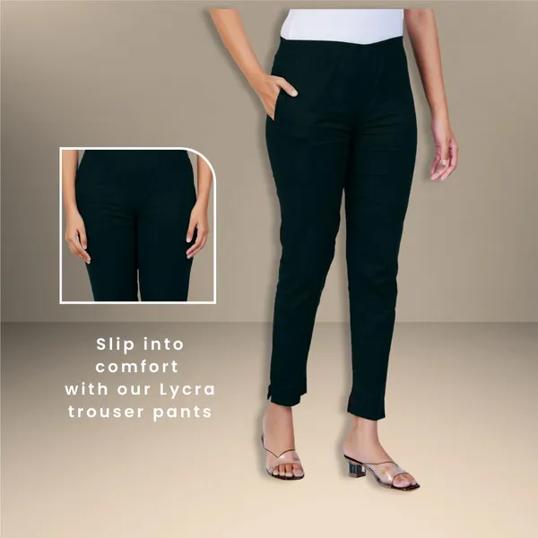 Rama_Green_Natural_Cotton_Blend_-_Lycra_-_30%_Stretch_Kurti_Pants_For_Women_-_Ankle,_Soft,_Elasticated_Waist,_Zip_Pocket_-_Office,_Work,_Home_Legging_Fit_Regular_Trouser