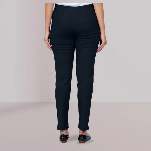 Steel_Grey_Natural_Cotton_Blend_-_Lycra_-_30%_Stretch_Kurti_Pants_For_Women_-_Ankle,_Soft,_Elasticated_Waist,_Zip_Pocket_-_Office,_Work,_Home_Legging_Fit_Regular_Trouser