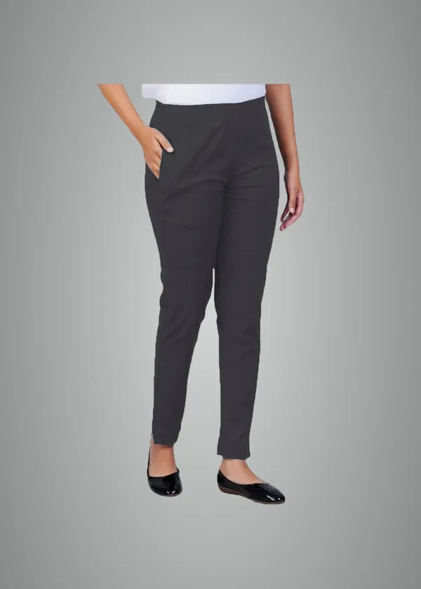 Steel_Grey_Natural_Cotton_Blend_-_Lycra_-_30%_Stretch_Kurti_Pants_For_Women_-_Ankle,_Soft,_Elasticated_Waist,_Zip_Pocket_-_Office,_Work,_Home_Legging_Fit_Regular_Trouser