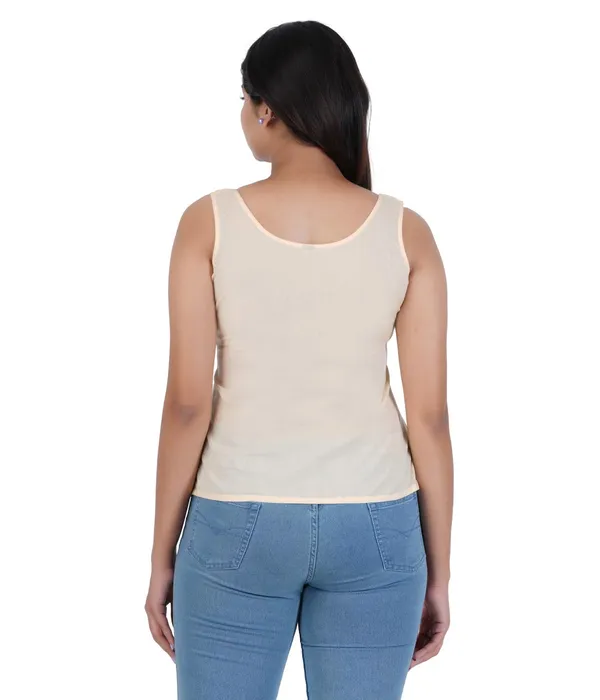 Skin_Women_Waist_Length_100%_Fine_Cotton_Camisole/Slip/Inners_For_Kurti_Suit,Chikan_Tops_-_Non_Stretchable_-Solid_Side_Open_All_Day_Wear