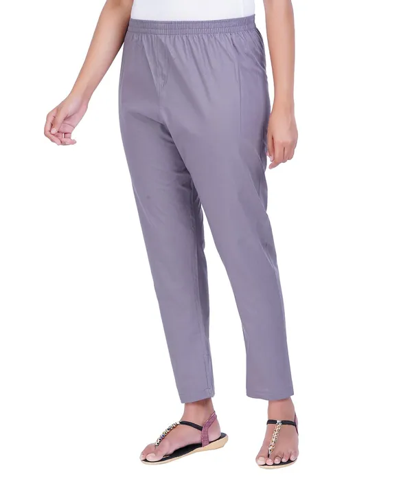 Steel_Grey_Women_100%_Cotton_Regular_Everyday_Pant_-Solid_Modern_Casual_Wear