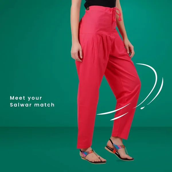 Apple_Peach_Salwar_Pant_-_Modern_Style_Pure_Cotton_For_Women_-_Ethnic_Semi_Patiala_Trouser_-_Office,Home_-_All_Day_Comfort_Wear_With_Drawstring