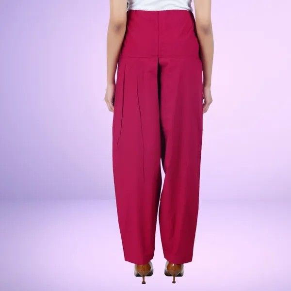 Burgundy_Maroon_Salwar_Pant_-_Modern_Style_Pure_Cotton_For_Women_-_Ethnic_Semi_Patiala_Trouser_-_Office,Home_-_All_Day_Comfort_Wear_With_Drawstring