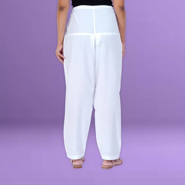 Blanco_White_Salwar_Pant_-_Modern_Style_Pure_Cotton_For_Women_-_Ethnic_Semi_Patiala_Trouser_-_Office,Home_-_All_Day_Comfort_Wear_With_Drawstring