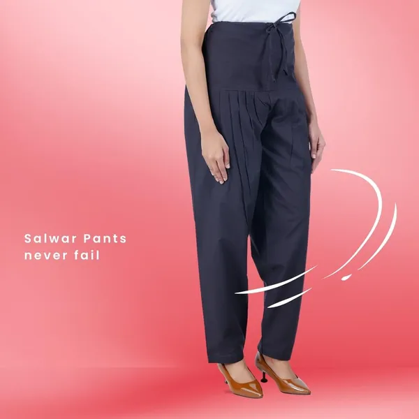 Charcoal_Grey_Salwar_Pant_-_Modern_Style_Pure_Cotton_For_Women_-_Ethnic_Semi_Patiala_Trouser_-_Office,Home_-_All_Day_Comfort_Wear_With_Drawstring