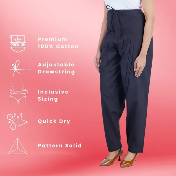 Charcoal_Grey_Salwar_Pant_-_Modern_Style_Pure_Cotton_For_Women_-_Ethnic_Semi_Patiala_Trouser_-_Office,Home_-_All_Day_Comfort_Wear_With_Drawstring