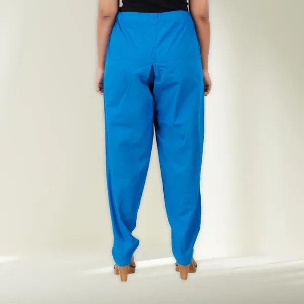 Estate_Blue_Salwar_Pant_-_Modern_Style_Pure_Cotton_For_Women_-_Ethnic_Semi_Patiala_Trouser_-_Office,Home_-_All_Day_Comfort_Wear_With_Drawstring