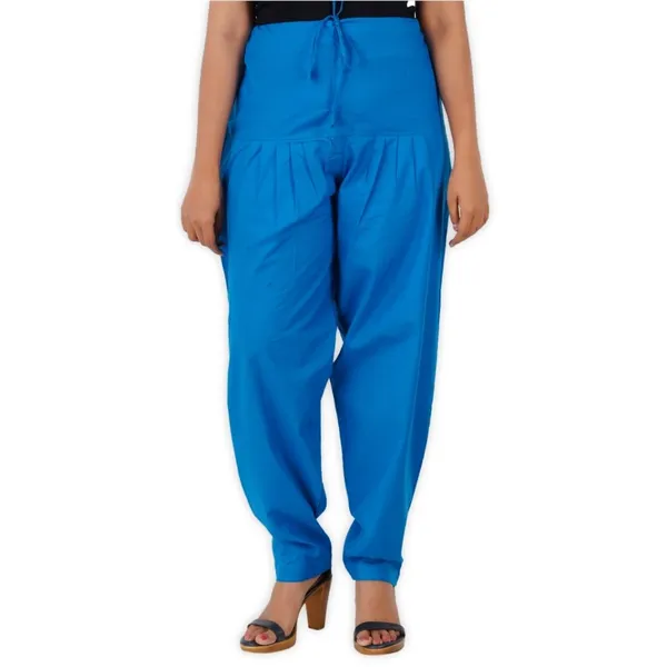 Estate_Blue_Salwar_Pant_-_Modern_Style_Pure_Cotton_For_Women_-_Ethnic_Semi_Patiala_Trouser_-_Office,Home_-_All_Day_Comfort_Wear_With_Drawstring