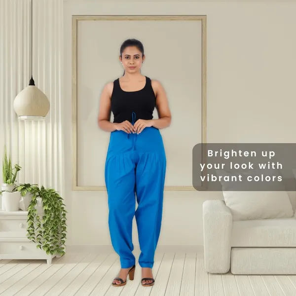 Estate_Blue_Salwar_Pant_-_Modern_Style_Pure_Cotton_For_Women_-_Ethnic_Semi_Patiala_Trouser_-_Office,Home_-_All_Day_Comfort_Wear_With_Drawstring