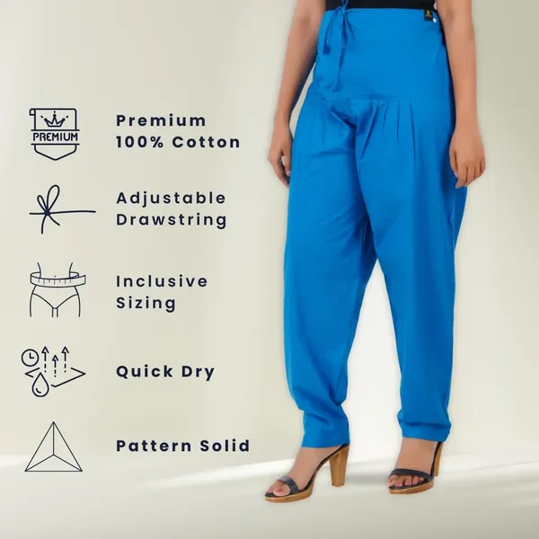 Estate_Blue_Salwar_Pant_-_Modern_Style_Pure_Cotton_For_Women_-_Ethnic_Semi_Patiala_Trouser_-_Office,Home_-_All_Day_Comfort_Wear_With_Drawstring