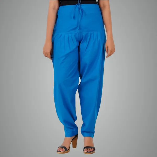 Estate_Blue_Salwar_Pant_-_Modern_Style_Pure_Cotton_For_Women_-_Ethnic_Semi_Patiala_Trouser_-_Office,Home_-_All_Day_Comfort_Wear_With_Drawstring