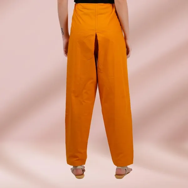 Fire_Yellow_Salwar_Pant_-_Modern_Style_Pure_Cotton_For_Women_-_Ethnic_Semi_Patiala_Trouser_-_Office,Home_-_All_Day_Comfort_Wear_With_Drawstring
