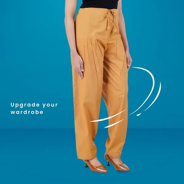 Mustard_Yellow_Salwar_Pant_-_Modern_Style_Pure_Cotton_For_Women_-_Ethnic_Semi_Patiala_Trouser_-_Office,Home_-_All_Day_Comfort_Wear_With_Drawstring