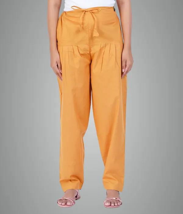 Mustard_Yellow_Salwar_Pant_-_Modern_Style_Pure_Cotton_For_Women_-_Ethnic_Semi_Patiala_Trouser_-_Office,Home_-_All_Day_Comfort_Wear_With_Drawstring