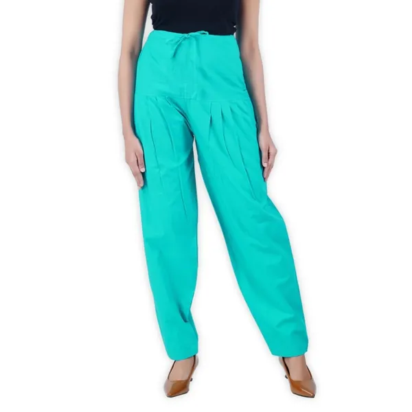 Rama_Green_Salwar_Pant_-_Modern_Style_Pure_Cotton_For_Women_-_Ethnic_Semi_Patiala_Trouser_-_Office,Home_-_All_Day_Comfort_Wear_With_Drawstring